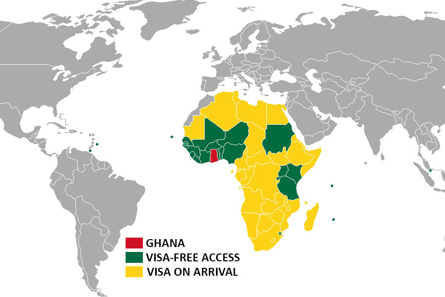 Where to get a visa for Ghana in the world?