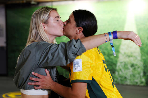 Sam Kerr celebrates historic World Cup win with footballer girlfriend
