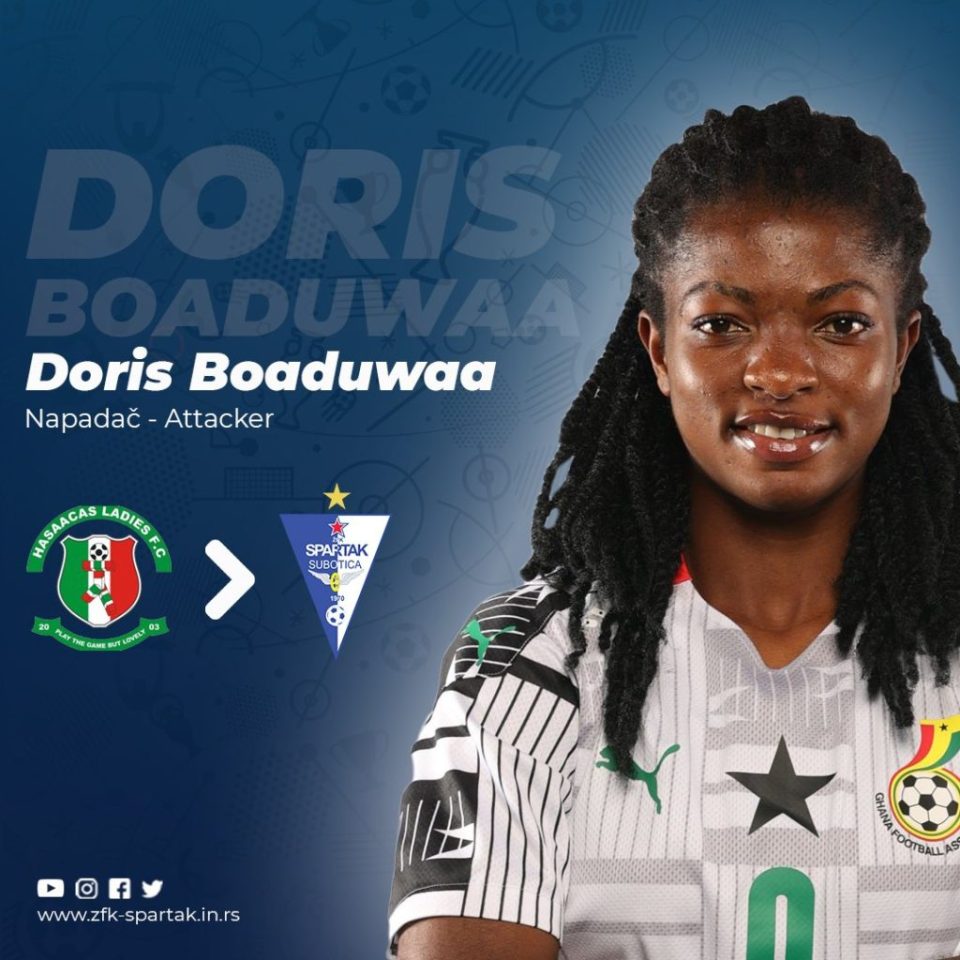 Hasaacas Ladies FC'S striker Doris Boaduwaa joins Serbian Side Spartak Subotica Women