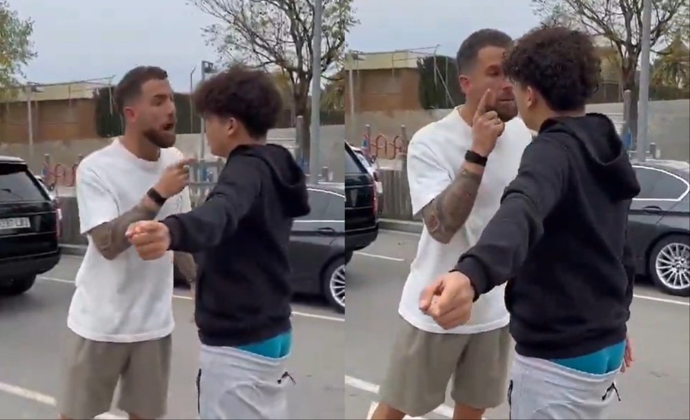 Inigo Martinez of Barcelona confronted by a fan: "The last time you call me a fool"